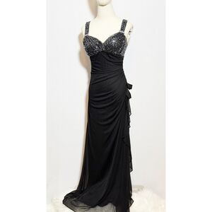 Blondie Nights by Stacy Sklar | Black Gown | Evening Prom | Sequin Top | Sz 5